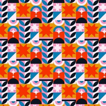 Flat design colorful geometric pattern Stock Illustration