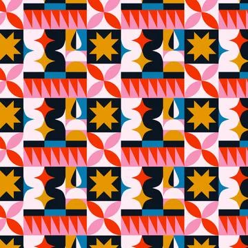 Flat design colorful geometric pattern Stockillustratie