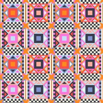Flat design colorful geometric pattern Illustrazione stock
