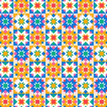Flat design colorful geometric pattern Stockillustratie