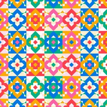 Flat design colorful geometric pattern Stockillustratie
