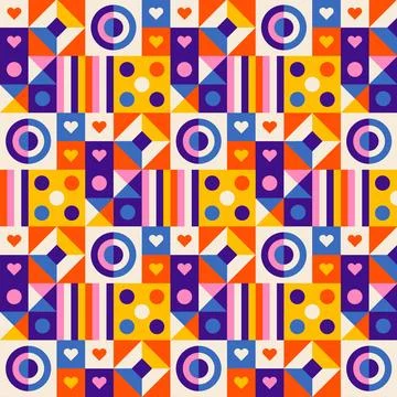 Flat design colorful geometric pattern Stock Illustration