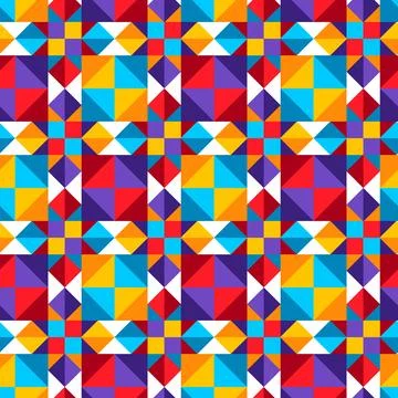 Flat design colorful geometric pattern Stock Illustration