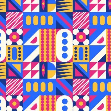 Flat design colorful geometric pattern Stock Illustration