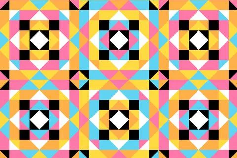 Flat design colorful geometric pattern Illustrazione stock