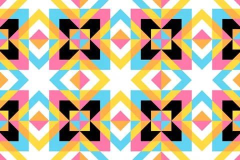 Flat design colorful geometric pattern Stock Illustration