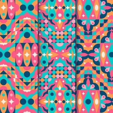 Flat design colorful geometric pattern Stock Illustration