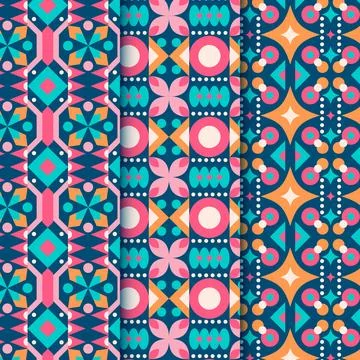 Flat design colorful geometric pattern Illustrazione stock