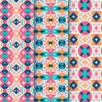 Flat design colorful geometric pattern Stock Illustration