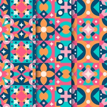 Flat design colorful geometric pattern Stockillustratie
