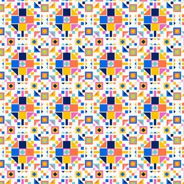 Flat design colorful geometric pattern Stock Illustration