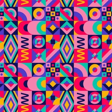 Flat design colorful geometric pattern Stock Illustration