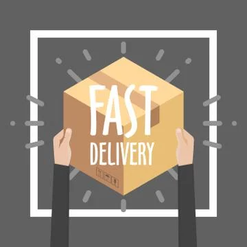 Flat design colorful vector illustration concept for delivery service, e-co.. 库存插图