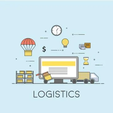Flat design colorful vector illustration concept for delivery service, e Stock Illustration