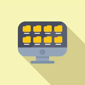 Flat design computer desktop icon Illustrazione stock