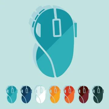 Flat design: computer mouse Illustrazione stock