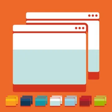 Flat design. computer windows Stock Illustration