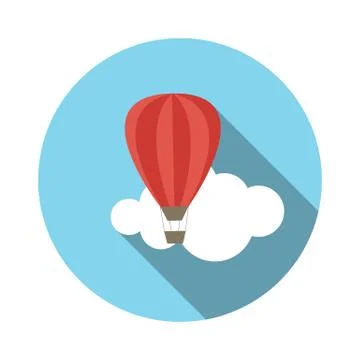 Flat Design Concept Balloon Vector Illustration With Long Shadow Ilustración de archivo