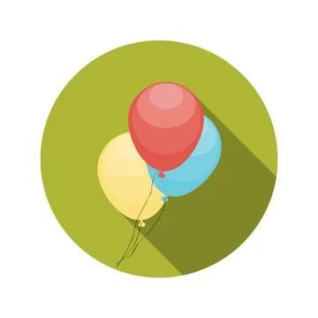 Flat Design Concept Balloon Vector Illustration With Long Shadow Ilustración de archivo