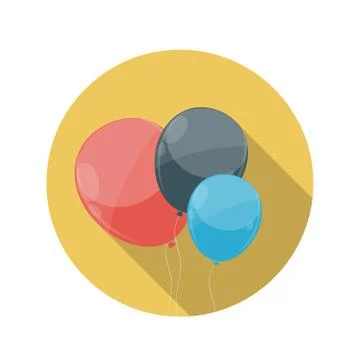 Flat Design Concept Balloons Icon Vector Illustration With Long イラスト素材