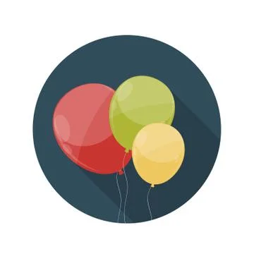 Flat Design Concept Balloons Icon Vector Illustration With Long Illustrazione stock
