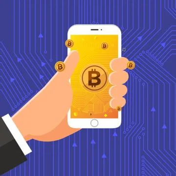 Flat design concept bitcoin cryptocurrency. Vector illustrate. Stock Illustration