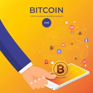 Flat design concept bitcoin cryptocurrency. Vector illustrate. Stock Illustration