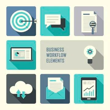 Flat design concept for business workflow Stock Illustration