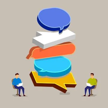 Flat design concept chat with bubble message. Vector illustrate. 스톡 일러스트