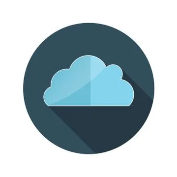 Flat Design Concept Cloud Vector Illustration With Long Shadow. 스톡 일러스트