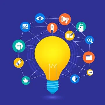 Flat design concept create big idea with XX. Vector illustrate. Stock Illustration