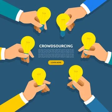 Flat design concept crowdsourcing. Vector illustrate. Stock Illustration