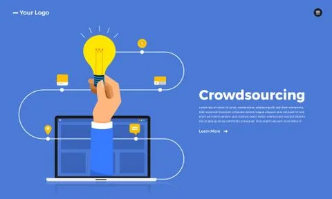 Flat design concept crowdsourcing. Vector illustrate. Stock Illustration