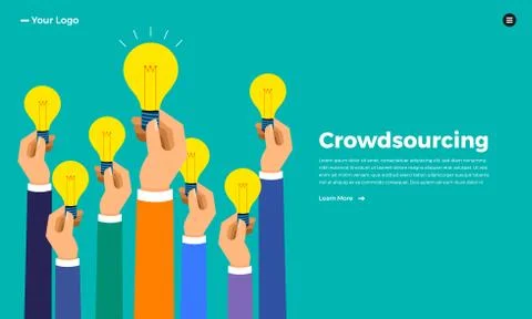 Flat design concept crowdsourcing. Vector illustrate. Stock Illustration