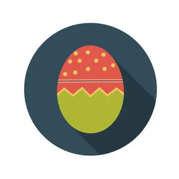 Flat Design Concept of Easter Eggs Vector Illustration With Long Illustrazione stock