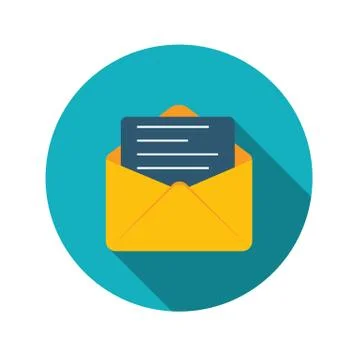 Flat Design Concept Email Send Icon Vector Illustration With Lon Stock Illustration