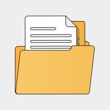 Flat Design Concept of File Folder Organization Stock Illustration