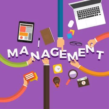 Flat design concept hand create management. Vector illustrations. Stock Illustration