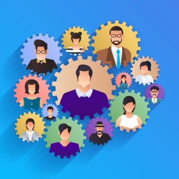 Flat design concept hands teamwork building success business work together. V Stock Illustration