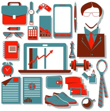 Flat design concept icons of modern businessman Stock Illustration