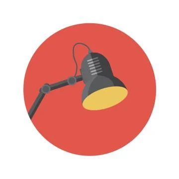 Flat Design Concept Lamp Vector Illustration With Long Shadow. イラスト素材