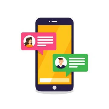 Flat design concept message and chat. Present by icon text message. Vector il Stock Illustration