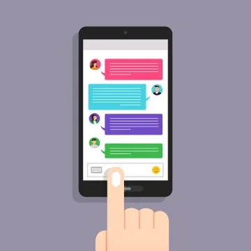 Flat design concept message and chat. Present by icon text message. Vector il Stock Illustration