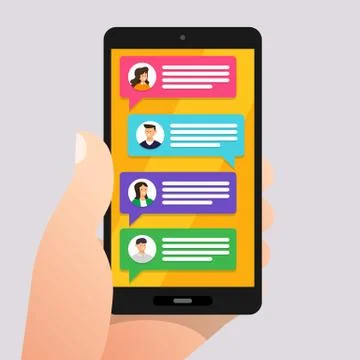 Flat design concept message and chat. Present by icon text message. Vector il 스톡 일러스트