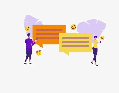 Flat design concept message and chat present vector Stock Illustration