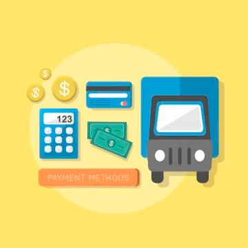 Flat design concept of payment methods Stock Illustration