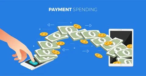 Flat design concept payment. Payment method and option or channel to transfer Stock Illustration