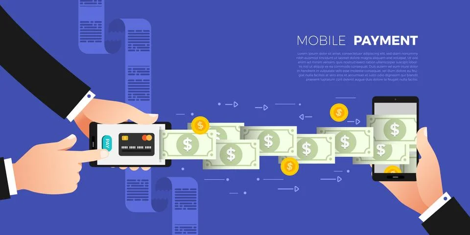 Flat design concept payment. Payment method. Stock Illustration