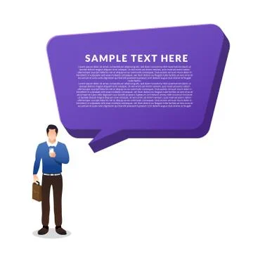 Flat design concept peoples talk with balloon message bubble. Vector illustra Stock Illustration