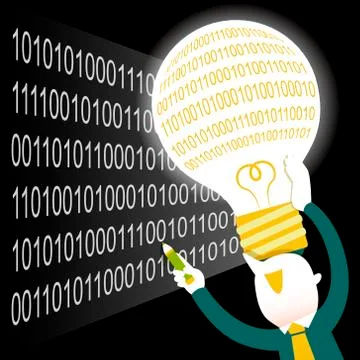 Flat design concept of process coding Stock Illustration